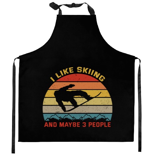 Skiing Lover Kitchen Aprons