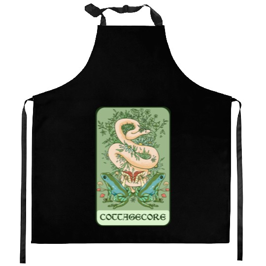 Tarot Card Goblincore Snake Cottagecore Frog Aesth Kitchen Aprons