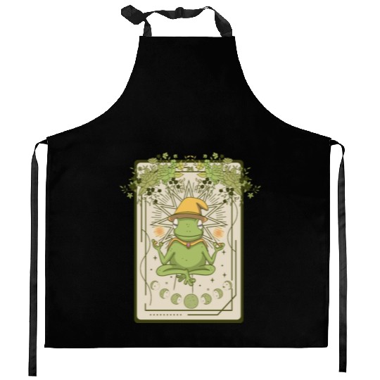 Dark Cottagecore Wizard Frog Goblincore Aesthetic Kitchen Aprons