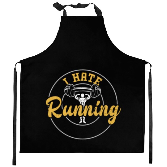 I Hate Running - Gym Kitchen Aprons