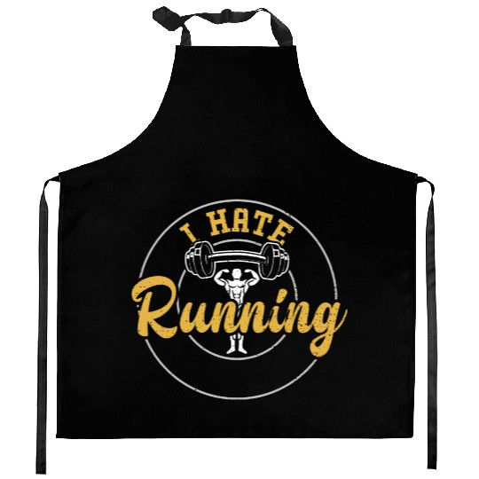 I Hate Running - Gym Kitchen Aprons