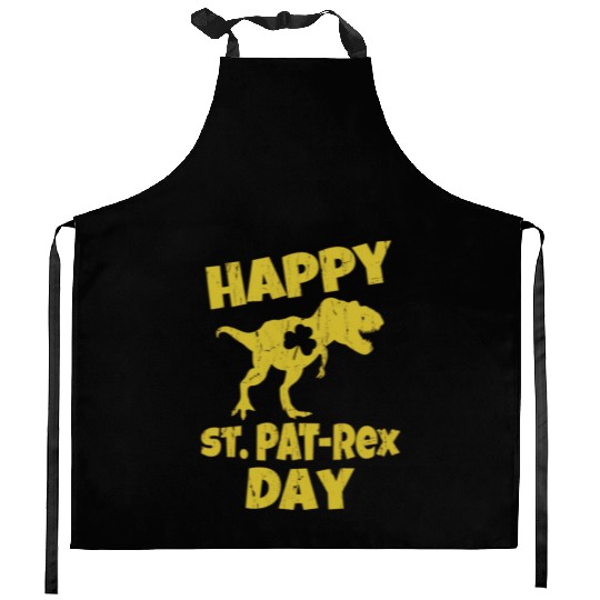 Happy St Pat Trex Day Dino St Patricks Day Toddler Kitchen Aprons