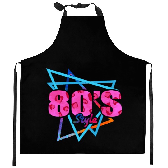 80's Style - Fun Retro Pink Leopard Print Kitchen Aprons