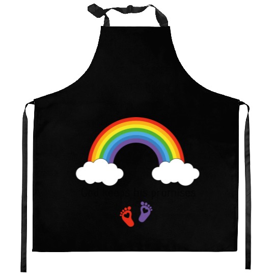 God keeps his promises Rainbow infant gown Kitchen Aprons
