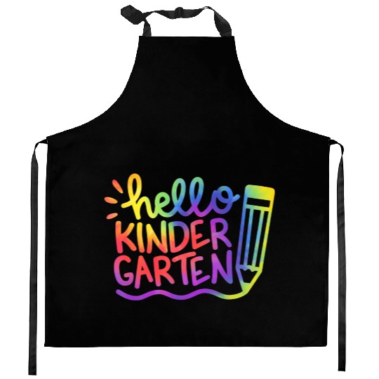Hello Kindergarten Teacher Tie Dye Welcome Back To Kitchen Aprons