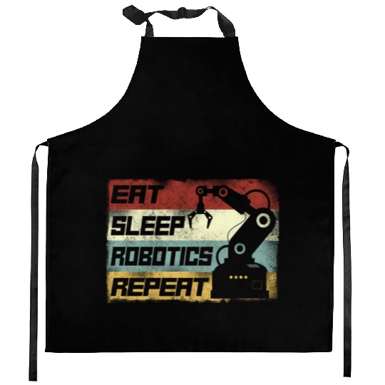 Robot Robotics Engineer Retro Kitchen Aprons
