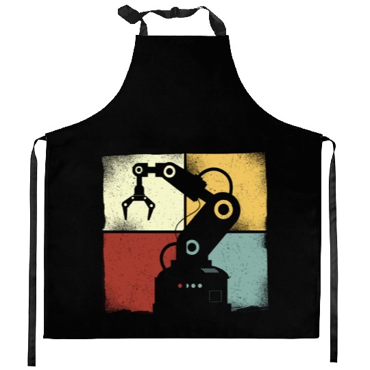 Robot Robotics Engineer Retro Kitchen Aprons