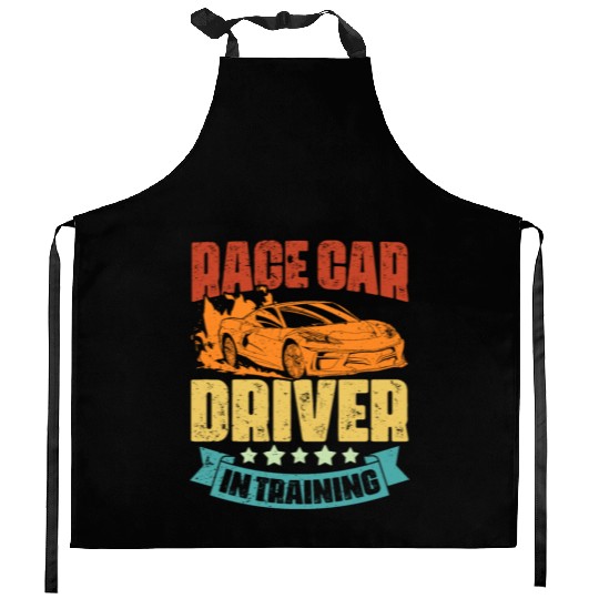 Vintage Race Car Driver In Training An Automotive Kitchen Aprons