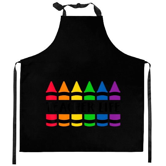 Teacher Life Crayon CRAY Teacher Kitchen Aprons