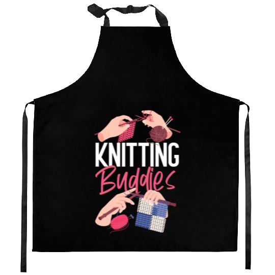 Knitting Knitter Friends Besties Kitchen Aprons