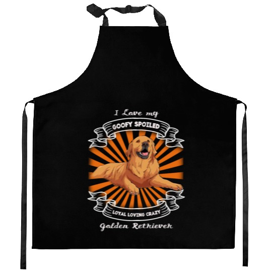 I love my Golden Retriever Kitchen Aprons