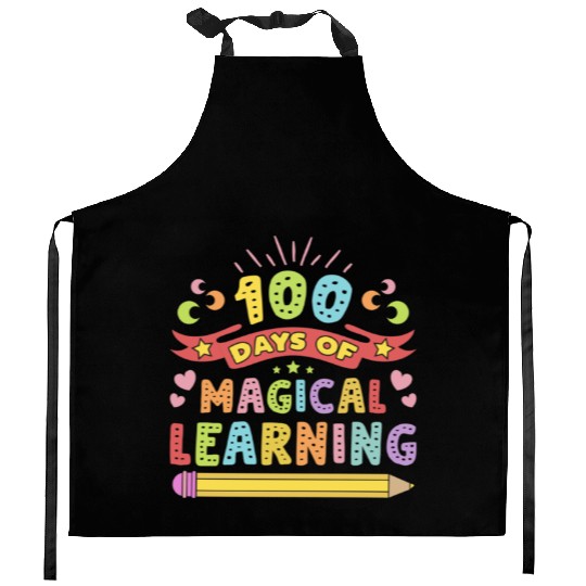Magical Learning Happy 100 Days Of School Kitchen Aprons