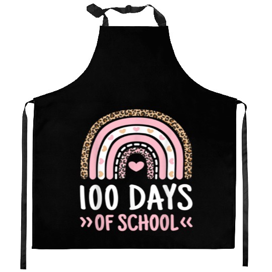 100 Days Of School Teacher And Student Kitchen Aprons