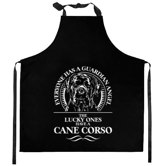 Proud Cane Corso Guardian Angel dog quote Kitchen Aprons