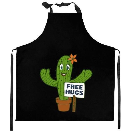 Free Hugs Cactus Kitchen Aprons