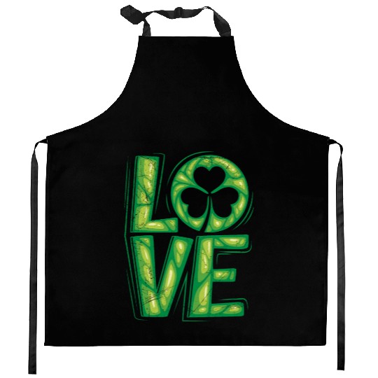 Shamrock lucky charm St. Patrick's Day Kitchen Aprons