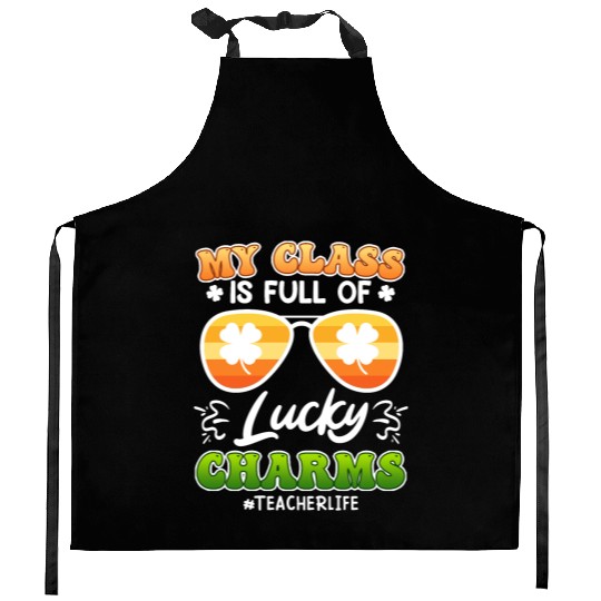 Class full of Lucky Charms teacher saying Kitchen Aprons
