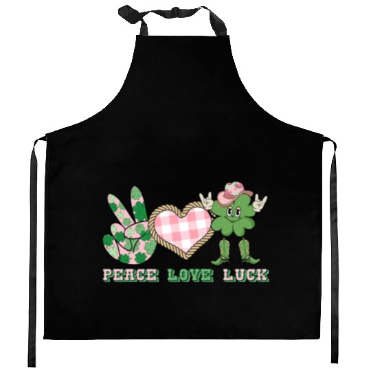 Peace Love Luck Kitchen Aprons