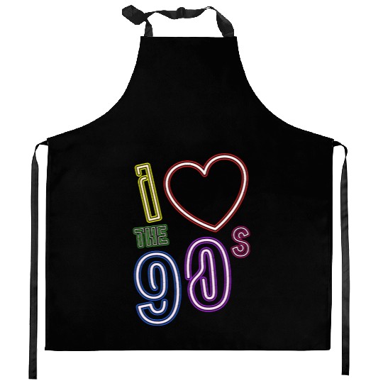 i love 90s - Retro Old School Kitchen Aprons