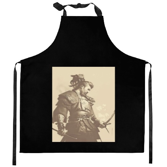 Samurai Japan Japanese Anime Katana Manga cyberpun Kitchen Aprons