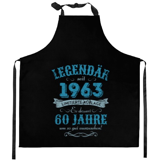 60th Birthday Vintage 1963 Kitchen Aprons