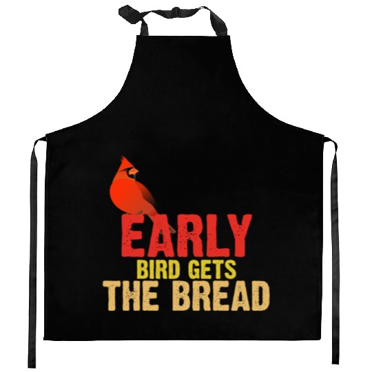 Early Bird Gets The Bread Apparel Bird Lover Kitchen Aprons