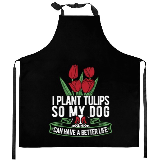 Tulip Gardening Dog Kitchen Aprons