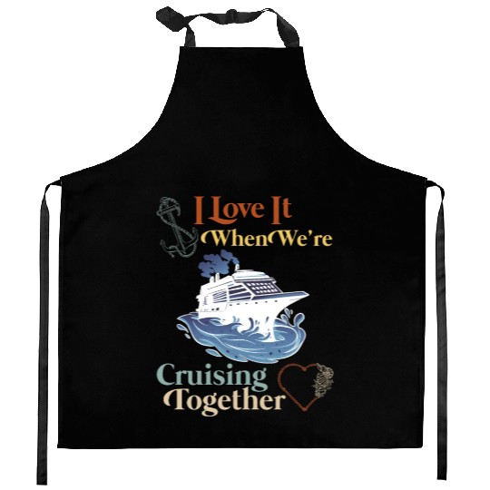 Cruising Together Cruise Vacation Spring Break Kitchen Aprons