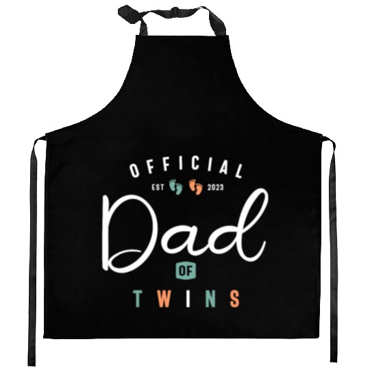 Dad of Twins Funny New Daddy To Be Expecting 2023 Kitchen Aprons