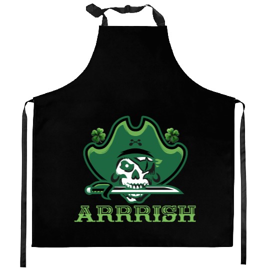 Pirate skull shenanigans Kitchen Aprons