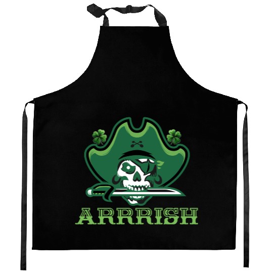 Pirate skull shenanigans Kitchen Aprons