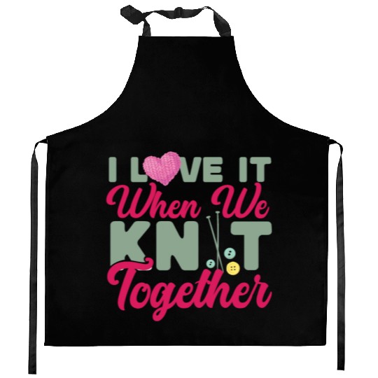 Knitting Knitter Friends Besties Kitchen Aprons