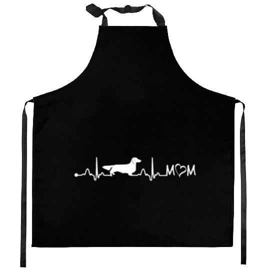Long Haired Dachshund Heartbeat Dog Mom Giftlong d Kitchen Aprons