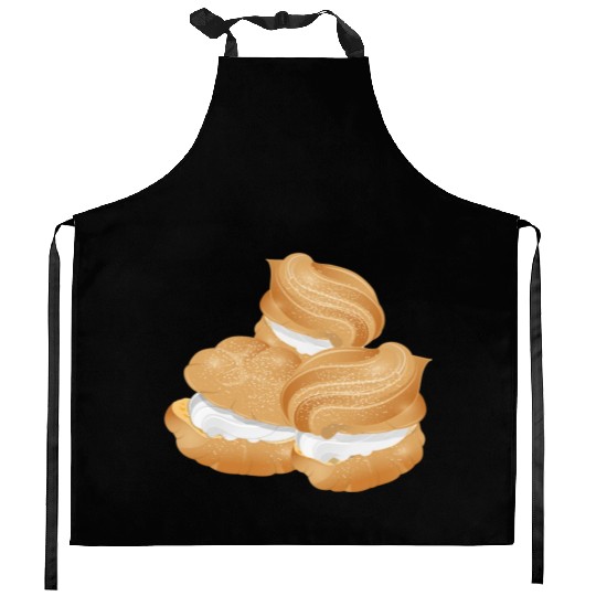 Illustration of three stuffed cream puffs Kitchen Aprons