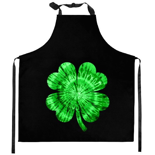 St Patrick's Day Shamrock Tie Dye Women Irish Boy Kitchen Aprons