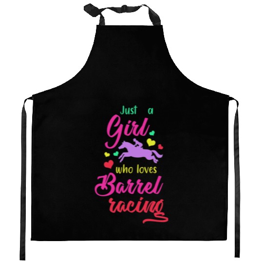 Girl Horse Barrel Racing Kitchen Aprons