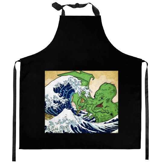 The Great Wave off Octopus Kitchen Aprons