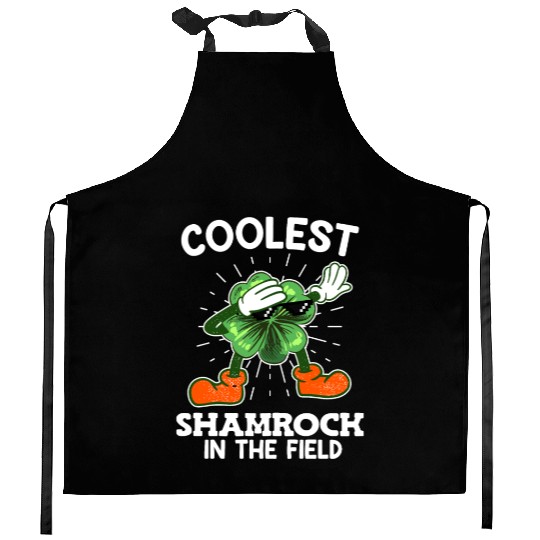 Coolest shamrock St. Patrick's Day Kitchen Aprons