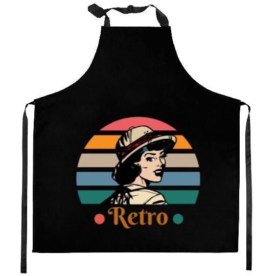 Pastel Retro Girl Kitchen Aprons
