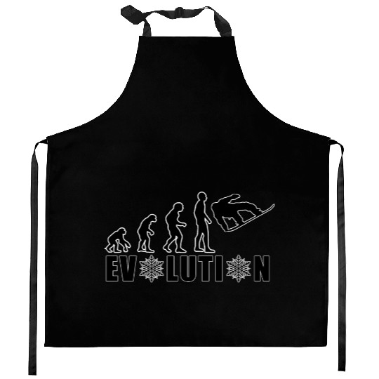 Evolution of Humanity Snowflake Design Kitchen Aprons
