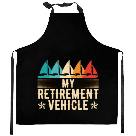 Retirement Vehicle Sailor Sailboat Kitchen Aprons