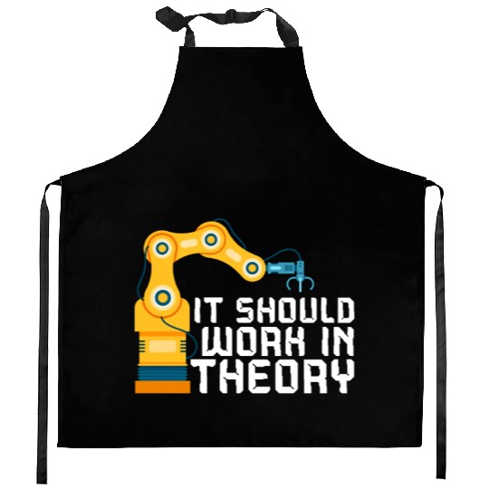 It Should Work In Theory Artificial Intelligence Kitchen Aprons