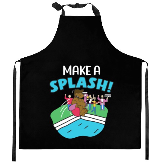 Make A Splash Pool Dive Swimming Sports Swimmer Kitchen Aprons