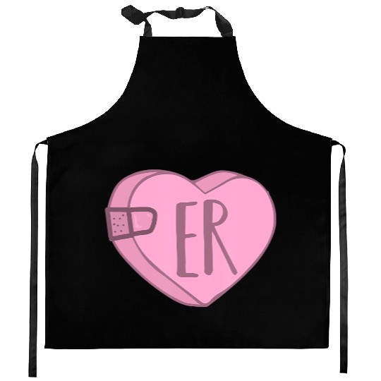 Cute ER Nurse Candy Heart Kitchen Aprons