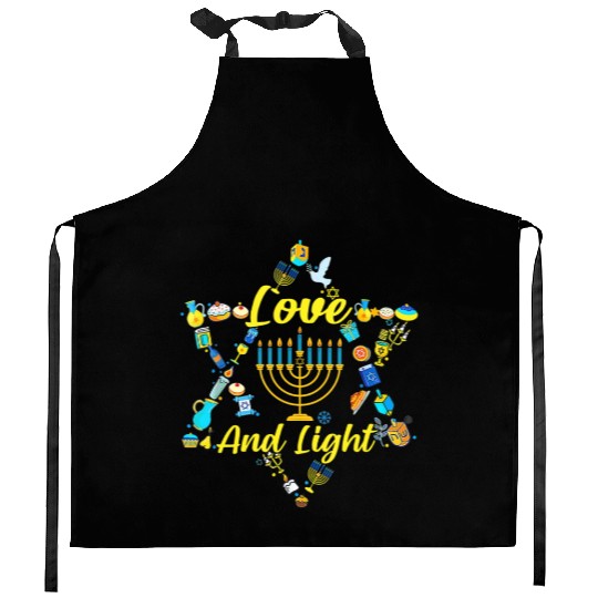 Love and Light Hanukkah Kitchen Aprons Jew Menorah Jewish C