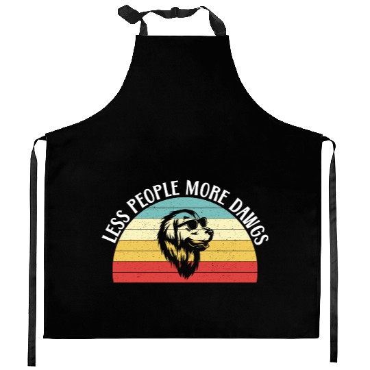 Less People More Dogs Golden Retriever Lover Kitchen Aprons