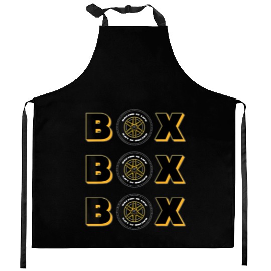 Formula Racing Car Tyres Wheels Box x Pit Box Call Kitchen Aprons