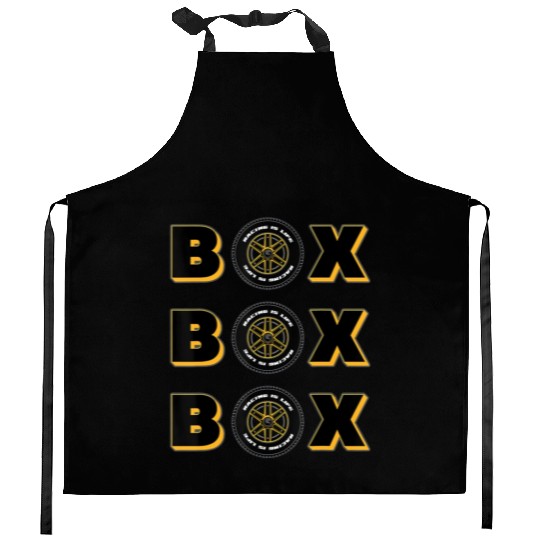 Formula Racing Car Tyres Wheels Box x Pit Box Call Kitchen Aprons