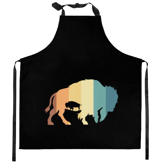 American Bison Animal Lover Retro American Buffalo Kitchen Aprons