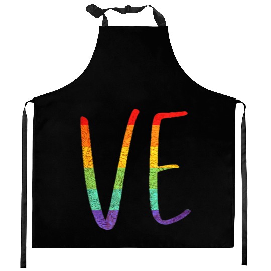 LGBT Pride Love LO VE Lesbian Couple Matching Love Kitchen Aprons